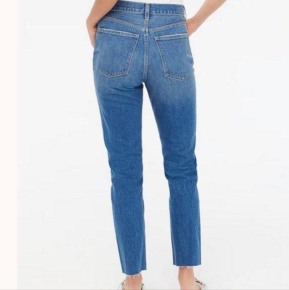 NWT J. Crew Premium Edition High Rise Straight Jeans Rigid Denim 27 Button Fly - Picture 2 of 10